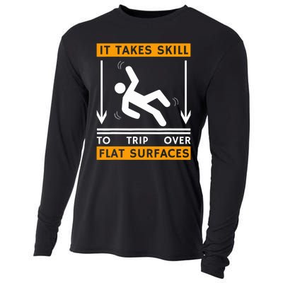 Trip Over Clumsy Funny Quote Gift For Clumsy People Cooling Performance Long Sleeve Crew