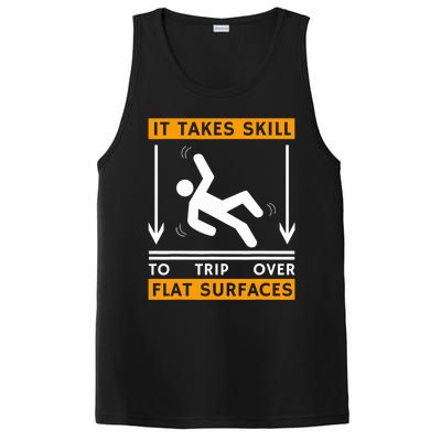 Trip Over Clumsy Funny Quote Gift For Clumsy People PosiCharge Competitor Tank