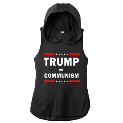 Trump Or Communism Trump 2024 For President Ladies PosiCharge Tri-Blend Wicking Draft Hoodie Tank