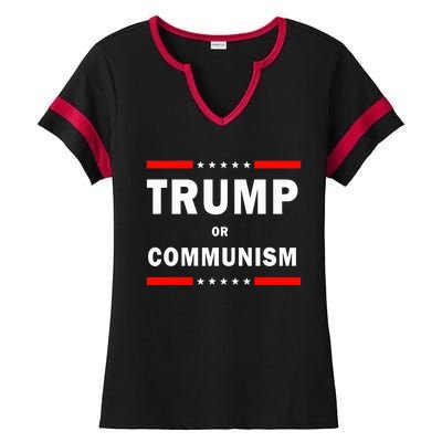 Trump Or Communism Trump 2024 For President Ladies Halftime Notch Neck Tee