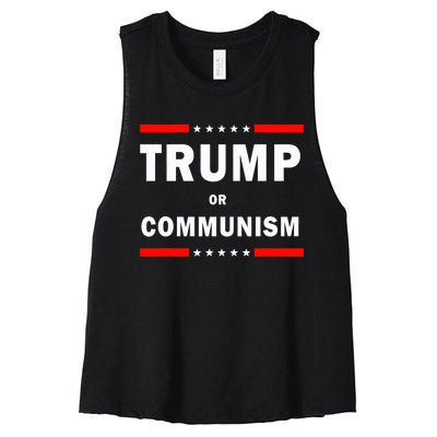 Trump Or Communism Trump 2024 For President Women's Racerback Cropped Tank