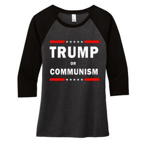 Trump Or Communism Trump 2024 For President Women's Tri-Blend 3/4-Sleeve Raglan Shirt