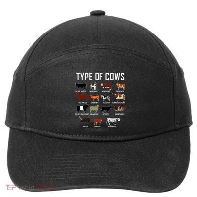 Types Of Cows Farmer Costume Cow 7-Panel Snapback Hat
