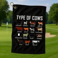 Types Of Cows Farmer Costume Cow Golf Towel