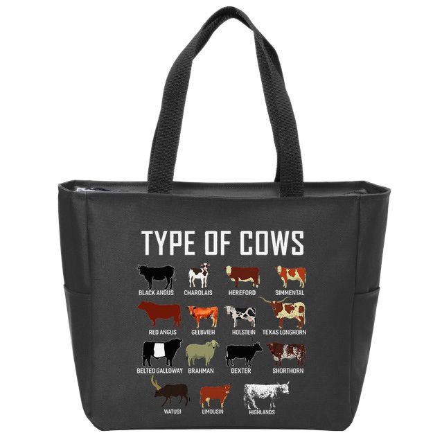 Types Of Cows Farmer Costume Cow Zip Tote Bag