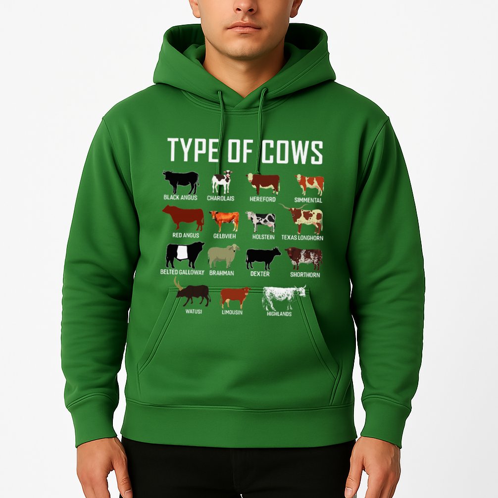 Types Of Cows Farmer Costume Cow Hoodie