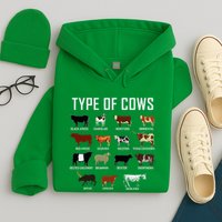 Types Of Cows Farmer Costume Cow Hoodie