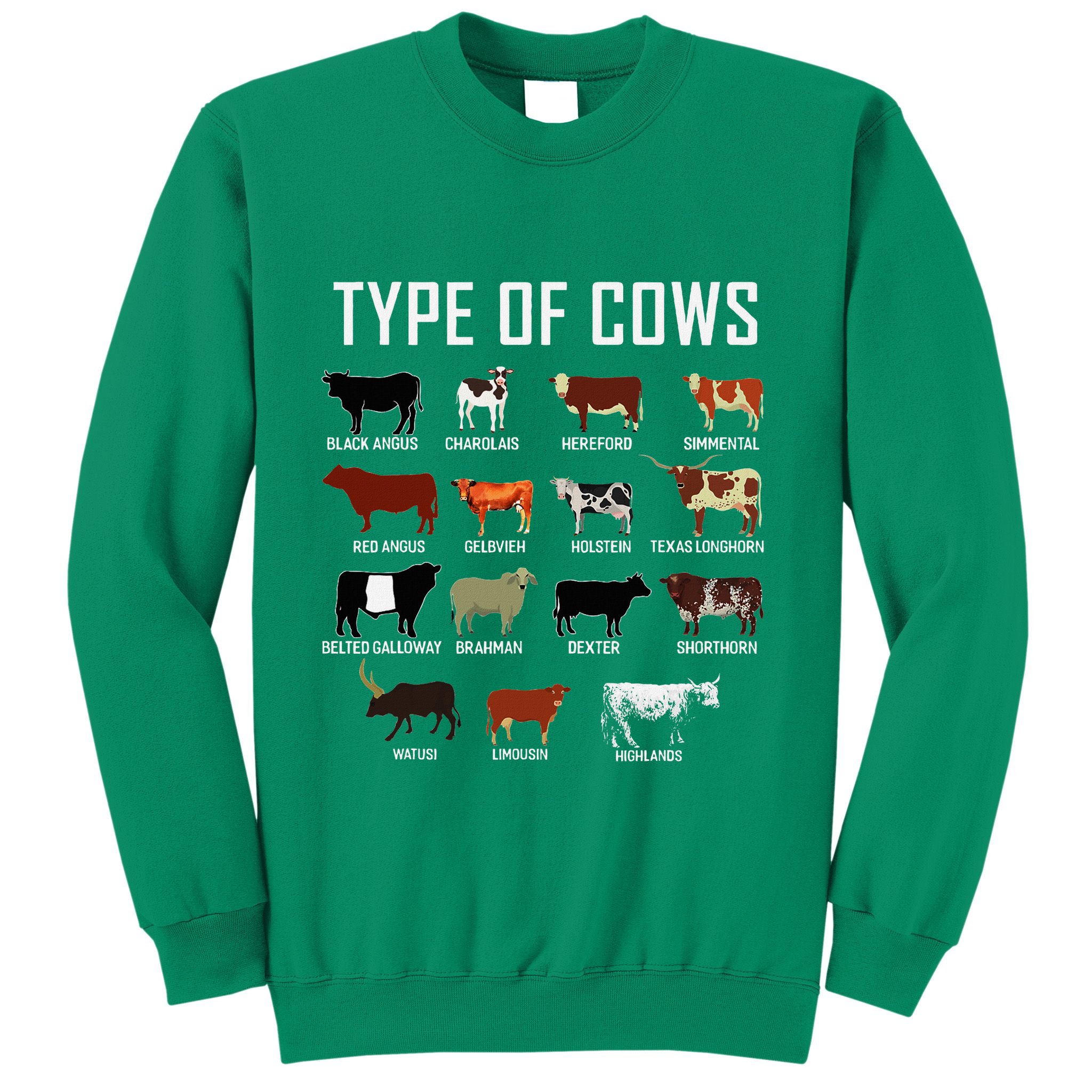 Types Of Cows Farmer Costume Cow Sweatshirt