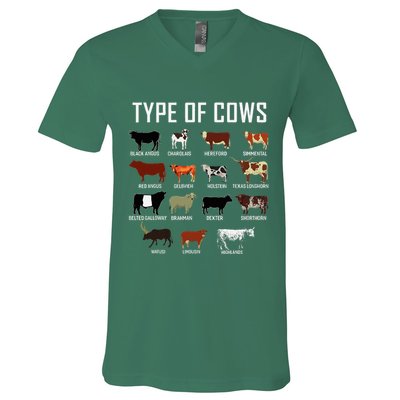 Types Of Cows Farmer Costume Cow V-Neck T-Shirt