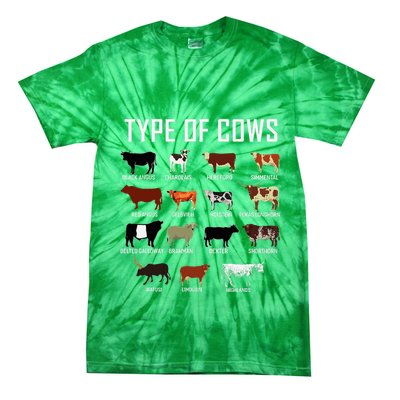 Types Of Cows Farmer Costume Cow Tie-Dye T-Shirt