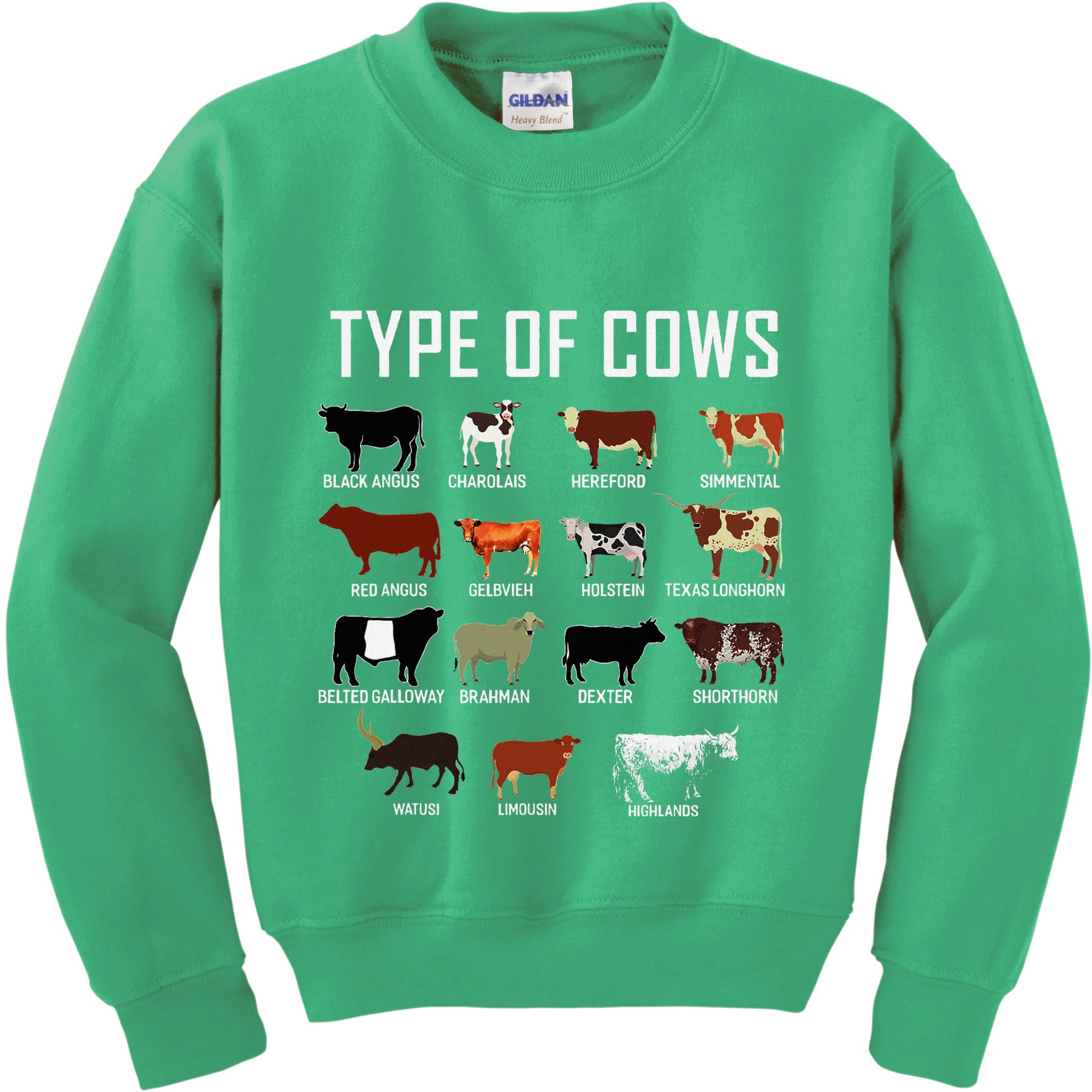 Types Of Cows Farmer Costume Cow Kids Sweatshirt