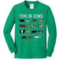 Types Of Cows Farmer Costume Cow Kids Long Sleeve Shirt