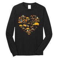 Types Of Construction Excavator Bulldozer Truck Crane Long Sleeve Shirt