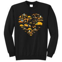 Types Of Construction Excavator Bulldozer Truck Crane Sweatshirt