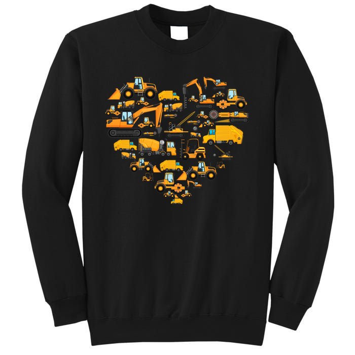 Types Of Construction Excavator Bulldozer Truck Crane Sweatshirt