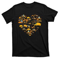 Types Of Construction Excavator Bulldozer Truck Crane T-Shirt