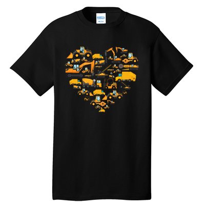 Types Of Construction Excavator Bulldozer Truck Crane Tall T-Shirt