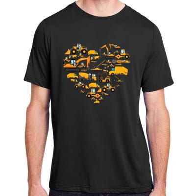 Types Of Construction Excavator Bulldozer Truck Crane Adult ChromaSoft Performance T-Shirt