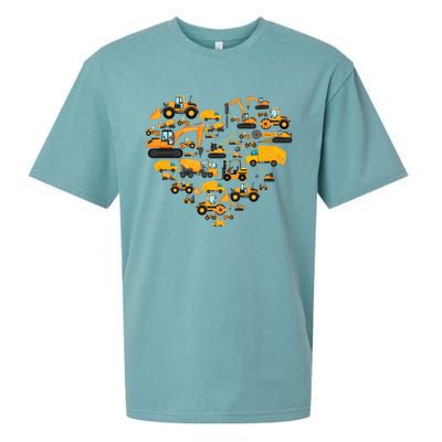 Types Of Construction Excavator Bulldozer Truck Crane Sueded Cloud Jersey T-Shirt