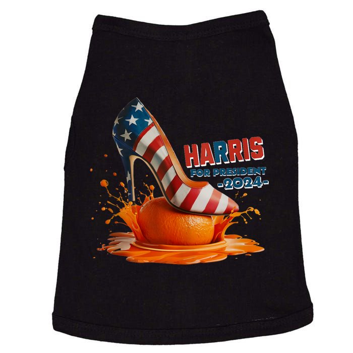 The Orange Crush Harris For President 2024 Patriotic Design Doggie Tank