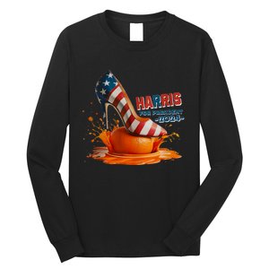 The Orange Crush Harris For President 2024 Patriotic Design Long Sleeve Shirt