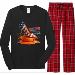 The Orange Crush Harris For President 2024 Patriotic Design Long Sleeve Pajama Set