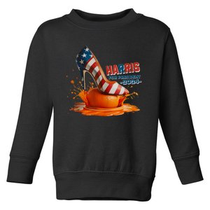 The Orange Crush Harris For President 2024 Patriotic Design Toddler Sweatshirt