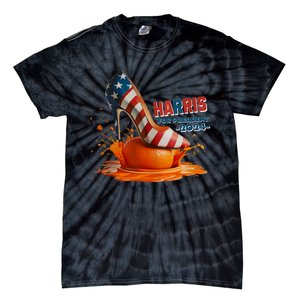 The Orange Crush Harris For President 2024 Patriotic Design Tie-Dye T-Shirt