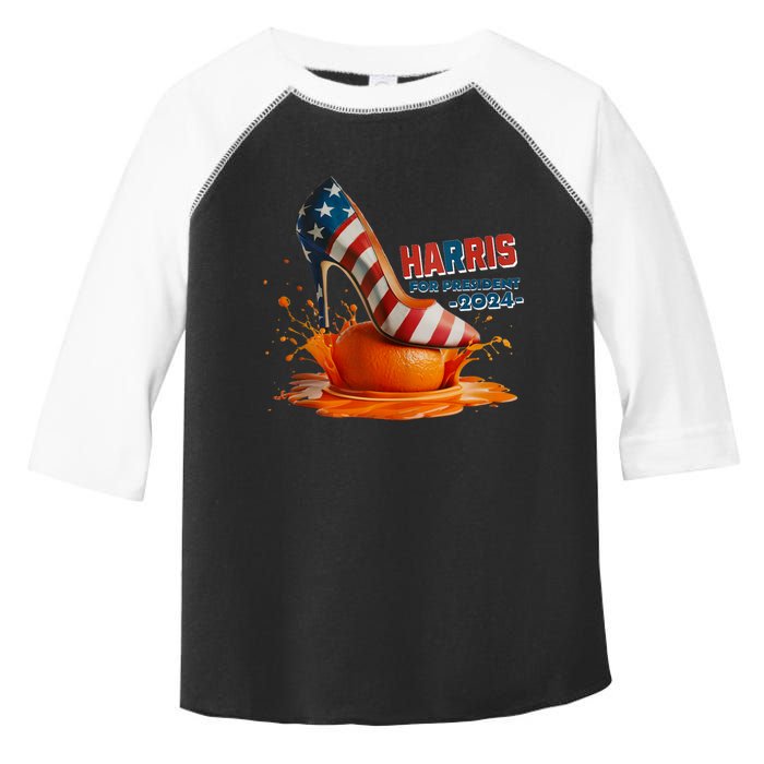 The Orange Crush Harris For President 2024 Patriotic Design Toddler Fine Jersey T-Shirt