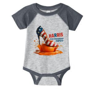 The Orange Crush Harris For President 2024 Patriotic Design Infant Baby Jersey Bodysuit