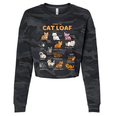 Types Of Cat Loaf Cute Kitten Funny Cat Meme Cat Lover Cropped Pullover Crew