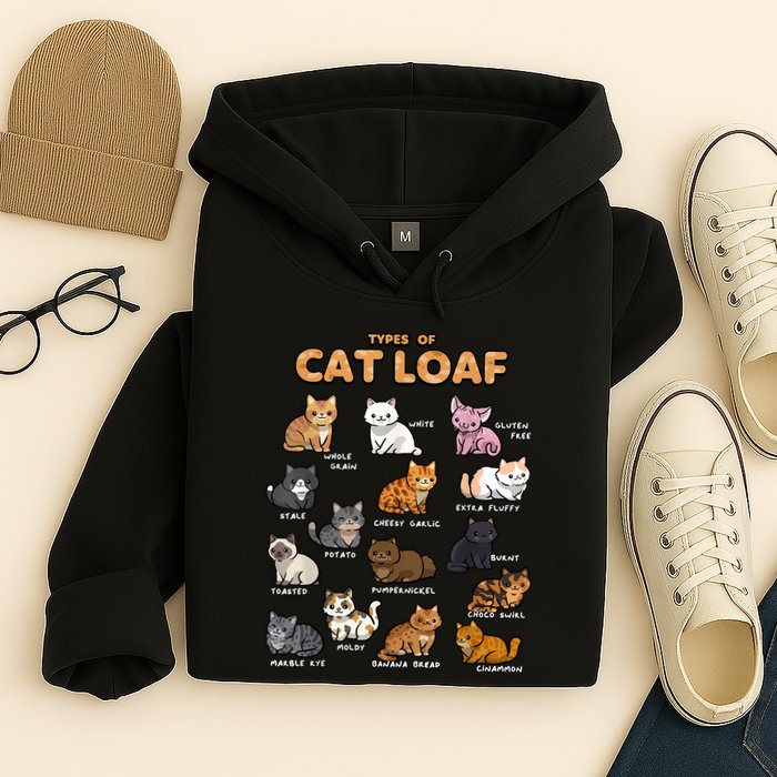 Types Of Cat Loaf Cute Kitten Funny Cat Meme Cat Lover Hoodie