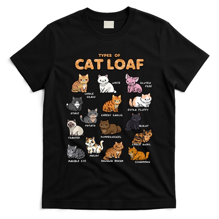Types Of Cat Loaf Cute Kitten Funny Cat Meme Cat Lover T-Shirt