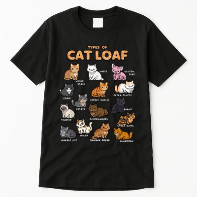 Types Of Cat Loaf Cute Kitten Funny Cat Meme Cat Lover Tall T-Shirt