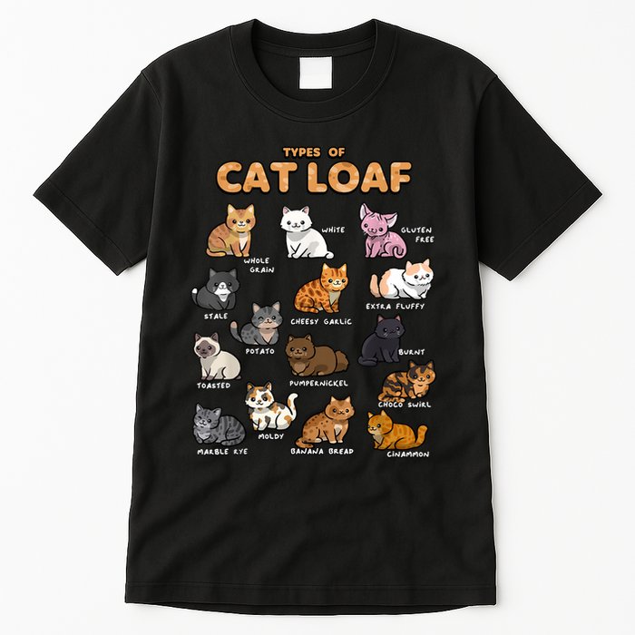 Types Of Cat Loaf Cute Kitten Funny Cat Meme Cat Lover Tall T-Shirt