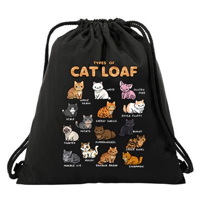 Types Of Cat Loaf Cute Kitten Funny Cat Meme Cat Lover Drawstring Bag