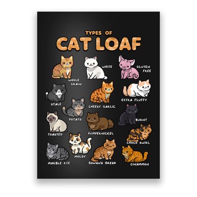 Types Of Cat Loaf Cute Kitten Funny Cat Meme Cat Lover Poster