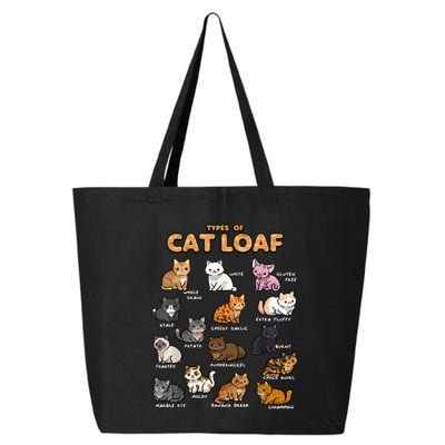 Types Of Cat Loaf Cute Kitten Funny Cat Meme Cat Lover 25L Jumbo Tote
