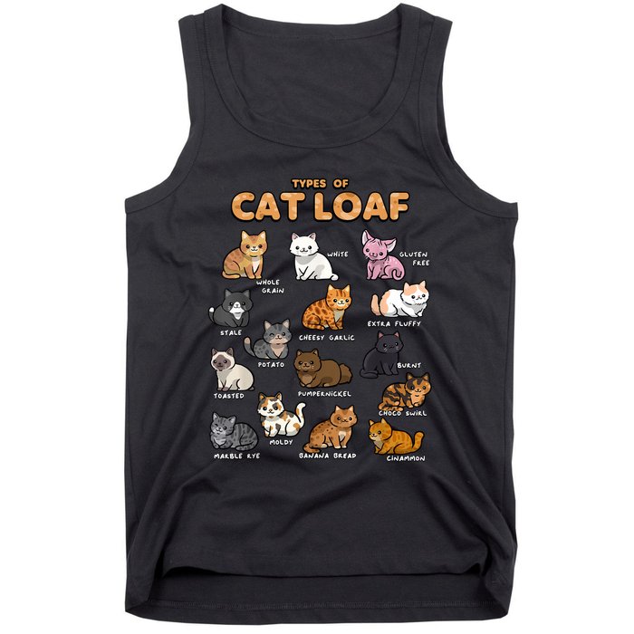 Types Of Cat Loaf Cute Kitten Funny Cat Meme Cat Lover Tank Top