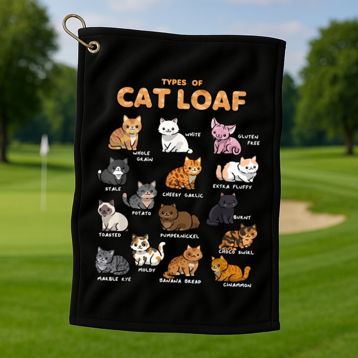 Types Of Cat Loaf Cute Kitten Funny Cat Meme Cat Lover Golf Towel