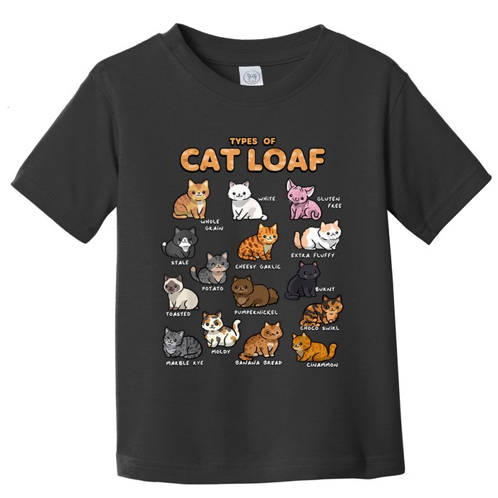 Types Of Cat Loaf Cute Kitten Funny Cat Meme Cat Lover Toddler T-Shirt