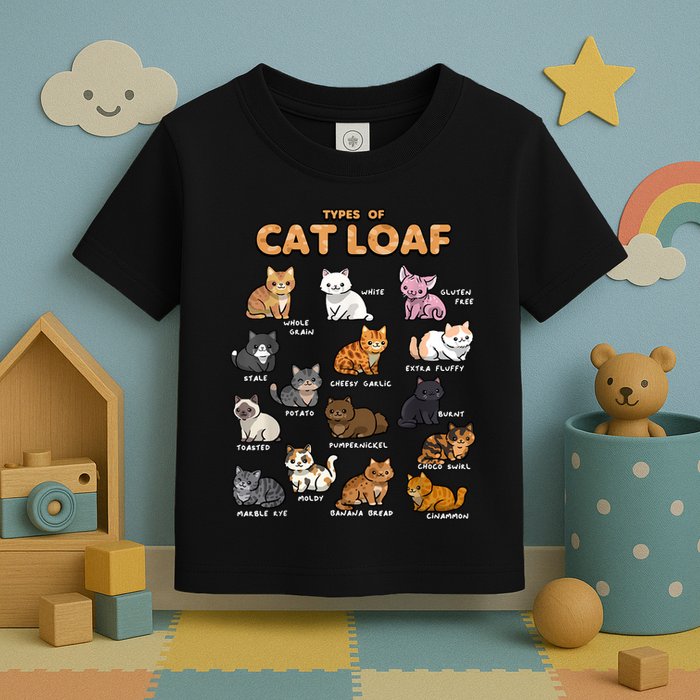 Types Of Cat Loaf Cute Kitten Funny Cat Meme Cat Lover Toddler T-Shirt
