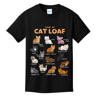 Types Of Cat Loaf Cute Kitten Funny Cat Meme Cat Lover Kids T-Shirt
