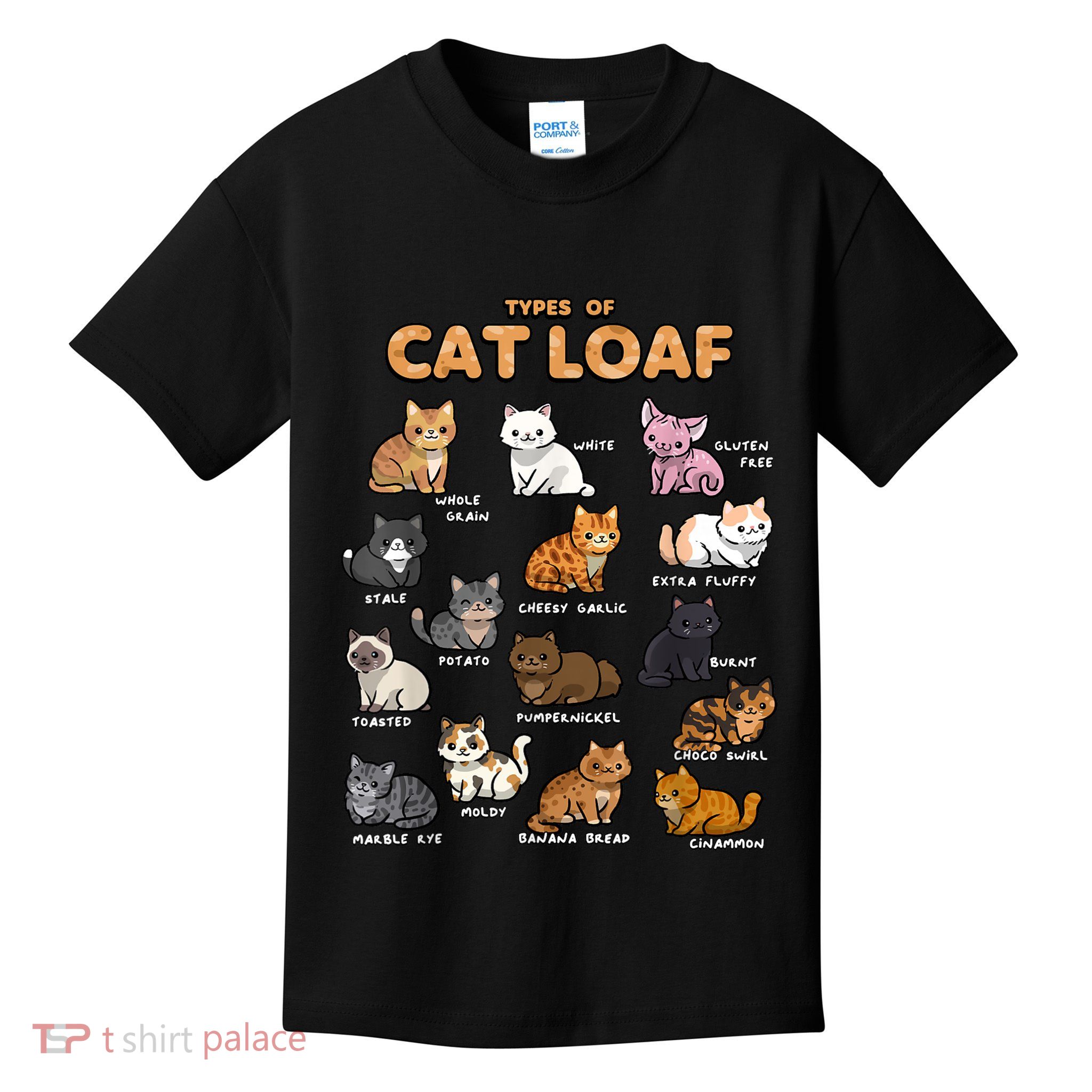 Types Of Cat Loaf Cute Kitten Funny Cat Meme Cat Lover Kids T-Shirt