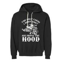 The Only Carbs I Worry V8 Engine Lovers Garment-Dyed Fleece Hoodie