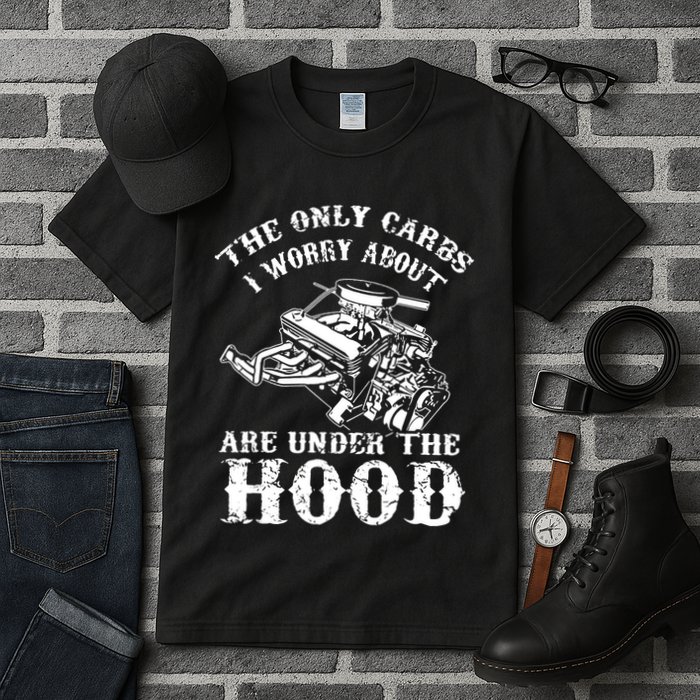 The Only Carbs I Worry V8 Engine Lovers Tall T-Shirt