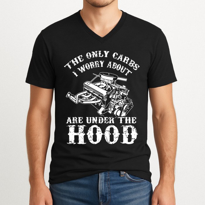 The Only Carbs I Worry V8 Engine Lovers V-Neck T-Shirt