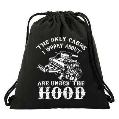 The Only Carbs I Worry V8 Engine Lovers Drawstring Bag