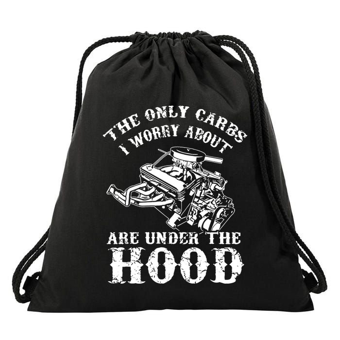 The Only Carbs I Worry V8 Engine Lovers Drawstring Bag