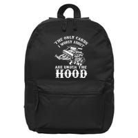 The Only Carbs I Worry V8 Engine Lovers 16 in Basic Backpack